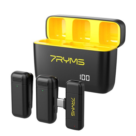 7RYMS Rimo S1 UC 2.4G Dual-Channel Wireless Microphone – USB-C Wireless Mic for Smartphones & Cameras