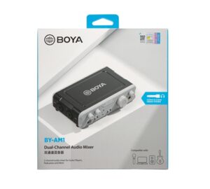 BOYA BY-AM1 Dual-Channel Audio Mixer – Portable Compact Mixer with 3 Year Warranty