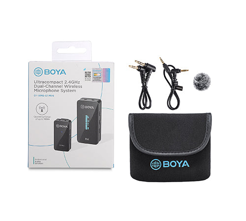 BOYA BY-XM6-S1 Mini Wireless 1-Person Microphone System – 3 Year Warranty