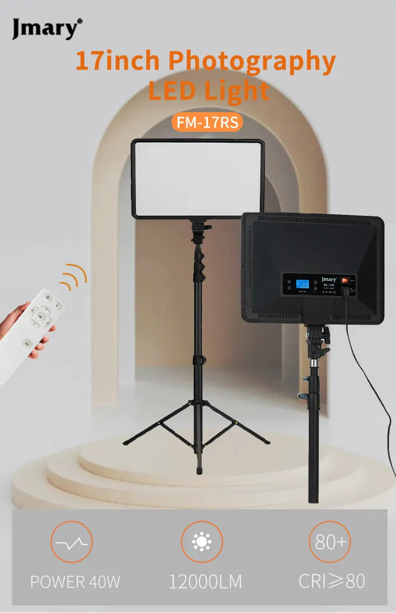Jmary FM-17RS 17-Inch Soft Light LED Panel – Professional Bi-Color Photography & Video Light