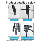 Jmary KP-2201 1.7M Tripod with Pan Head & Ring Light Head for Camera & Mobile