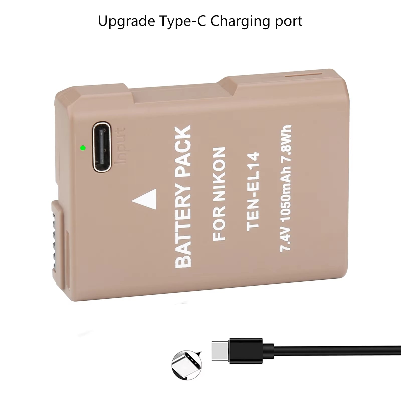 Caisi A+ EN-EL14a Rechargeable Battery with USB Type-C Charging Port (950mAh) for Nikon