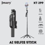 Jmary KT-299 Smart AI Face Tracking Selfie Stick Tripod – 1.8m, 360° Rotation