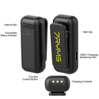 7RYMS Rimo S1 UC 2.4G Dual-Channel Wireless Microphone – USB-C Wireless Mic for Smartphones & Cameras