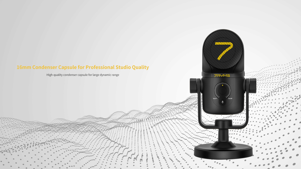 7RYMS SR-USB Mini Condenser USB Microphone – Compact USB Mic for Podcasting, Streaming & Content Creation