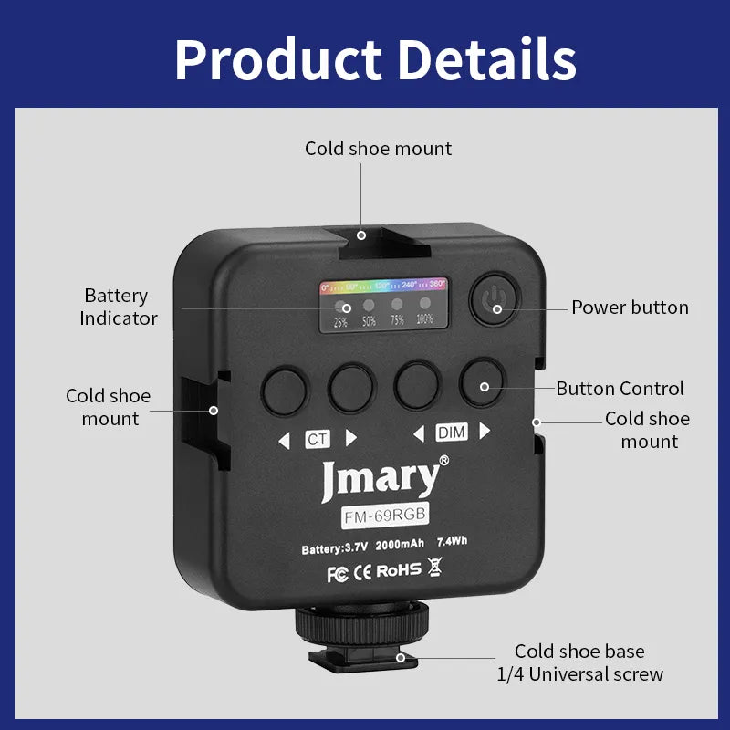 Jmary FM-69RGB Portable Mini RGB Video Light