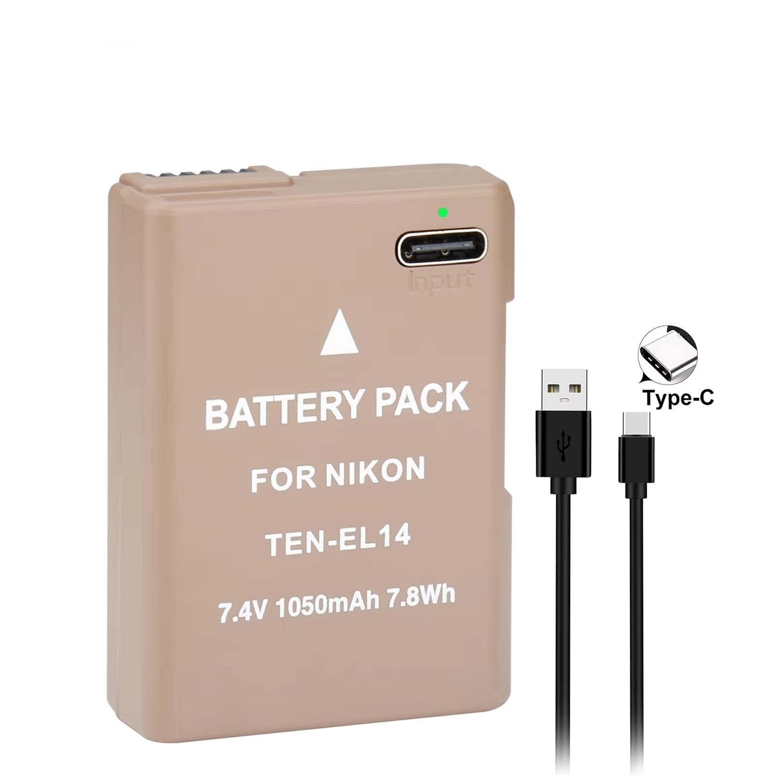 Caisi A+ EN-EL14a Rechargeable Battery with USB-C Charging Port (950mAh) for Nikon