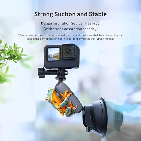 TELESIN Camera Suction Cup Mount Bracket for GoPro & Action Cameras