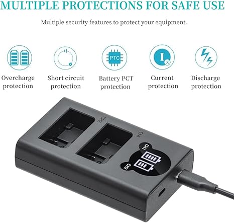 Caisi Dual USB Charger EL-25 for Nikon EN-EL25 Battery (Z30, Z50 & Z fc)
