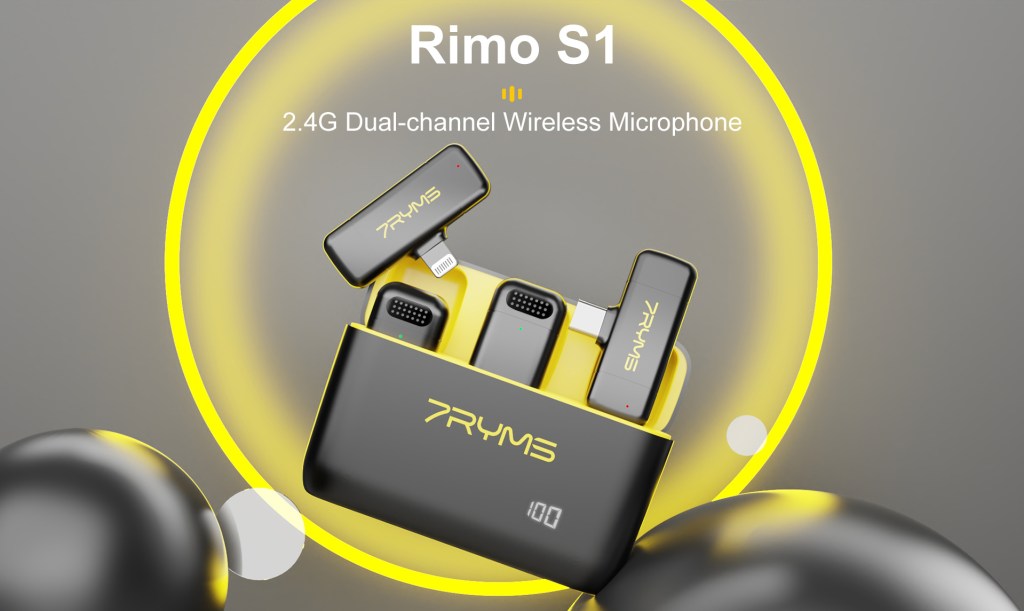 7RYMS Rimo S1 LN 2.4G Wireless Microphone – Lightning Connector Wireless Mic for iPhone & iOS Devices