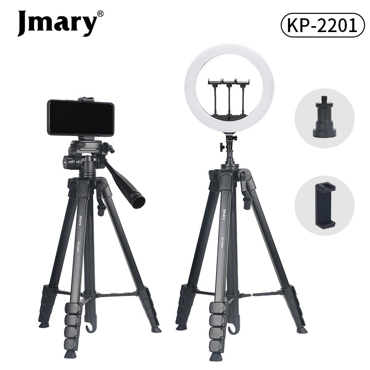 Jmary KP-2201 1.7M Tripod with Pan Head & Ring Light Head for Camera & Mobile