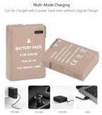 Caisi A+ EN-EL14a Rechargeable Battery with USB Type-C Charging Port (950mAh) for Nikon