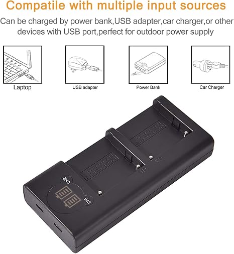 Caisi V615 Dual USB Charger for Sony NP-F550, NP-F750, NP-F970 & NP-F980 Batteries