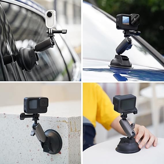 TELESIN Camera Suction Cup Mount Bracket for GoPro & Action Cameras