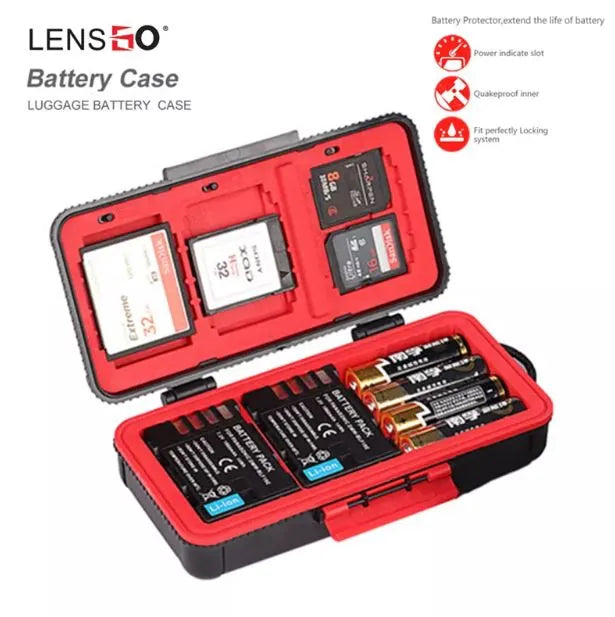 LENSGO D950 Camera Battery & Memory Card Storage Box Case