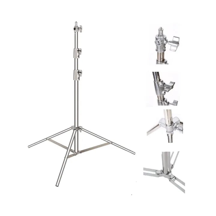 CAISI CS S280G Heavy-Duty Silver Light Stand – Professional Studio & Photography Lighting Stand