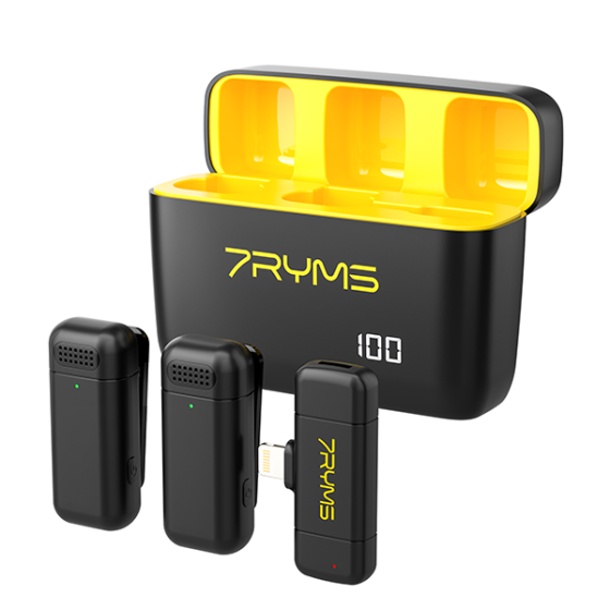 7RYMS Rimo S1 LN 2.4G Wireless Microphone – Lightning Connector Wireless Mic for iPhone & iOS Devices