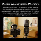 Godox V100 Round Head TTL Camera Flash for Nikon