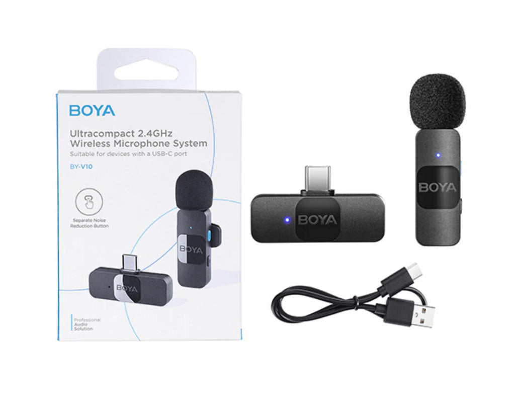 BOYA BY-V1 Ultracompact 2.4GHz Wireless Microphone System – iOS Compatible (2 Year Warranty)