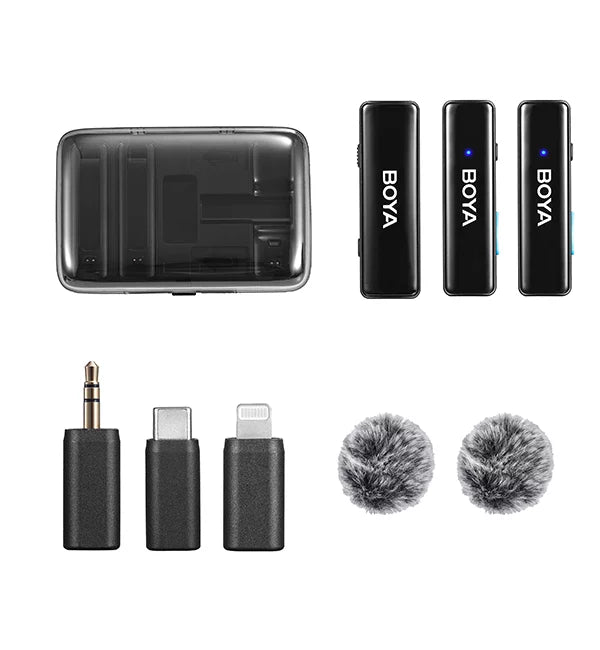BOYA BOYALINK All-in-One Dual-Channel Wireless Microphone System – Fits All Devices (2+1 Year Warranty)