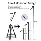 Jmary KP-2274 Professional Overhead Tripod for Camera & Mobile