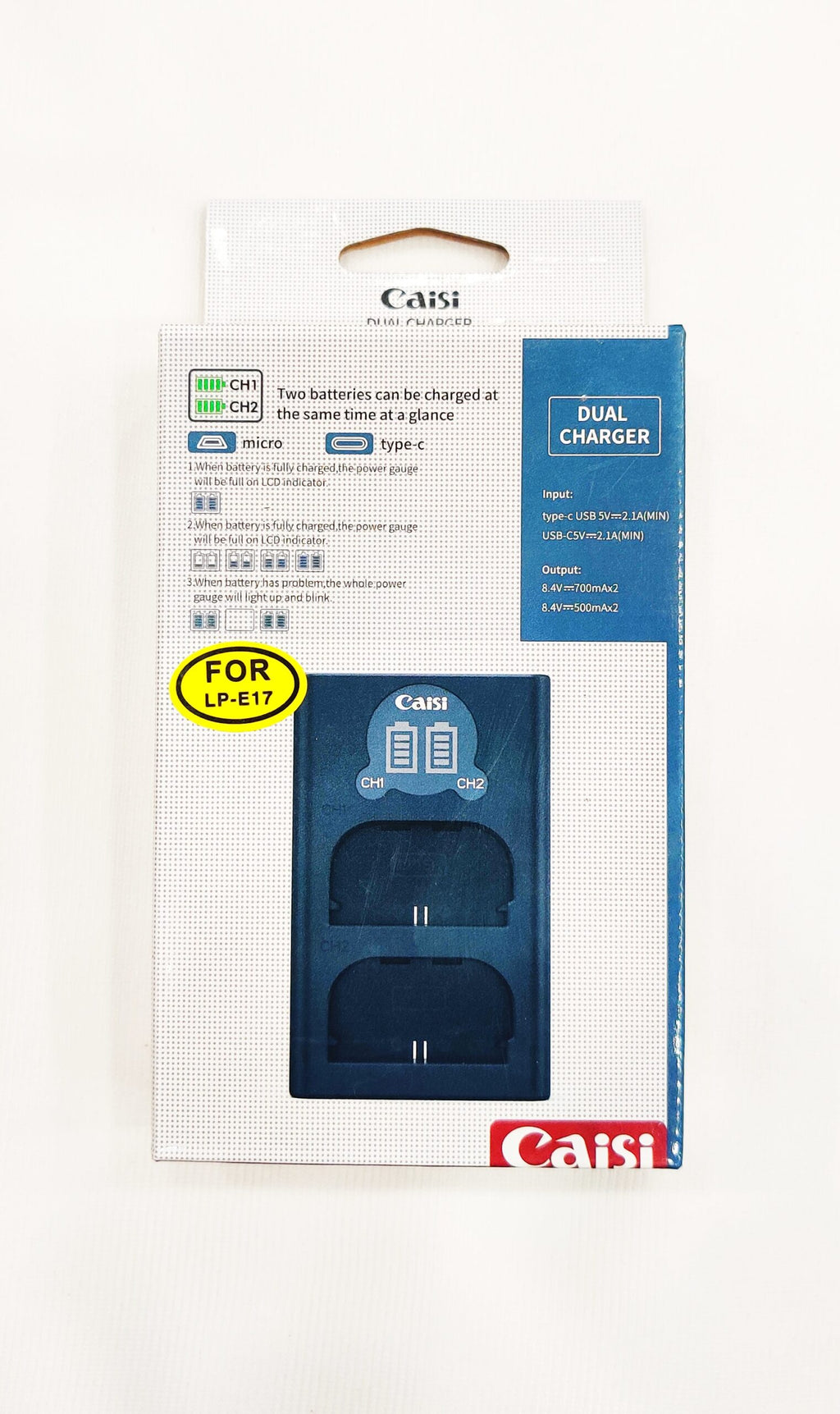 Caisi Dual USB Charger for Canon LP-E17 Battery