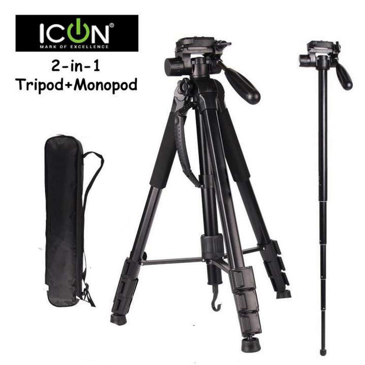Icon 7867 Professional 2-in-1 Tripod + Monopod – Versatile Camera Support System