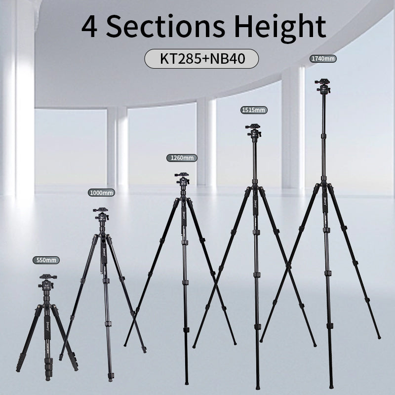 Jmary KT285+NB40 1.64M 2-in-1 Tripod with Panoramic Ball Head