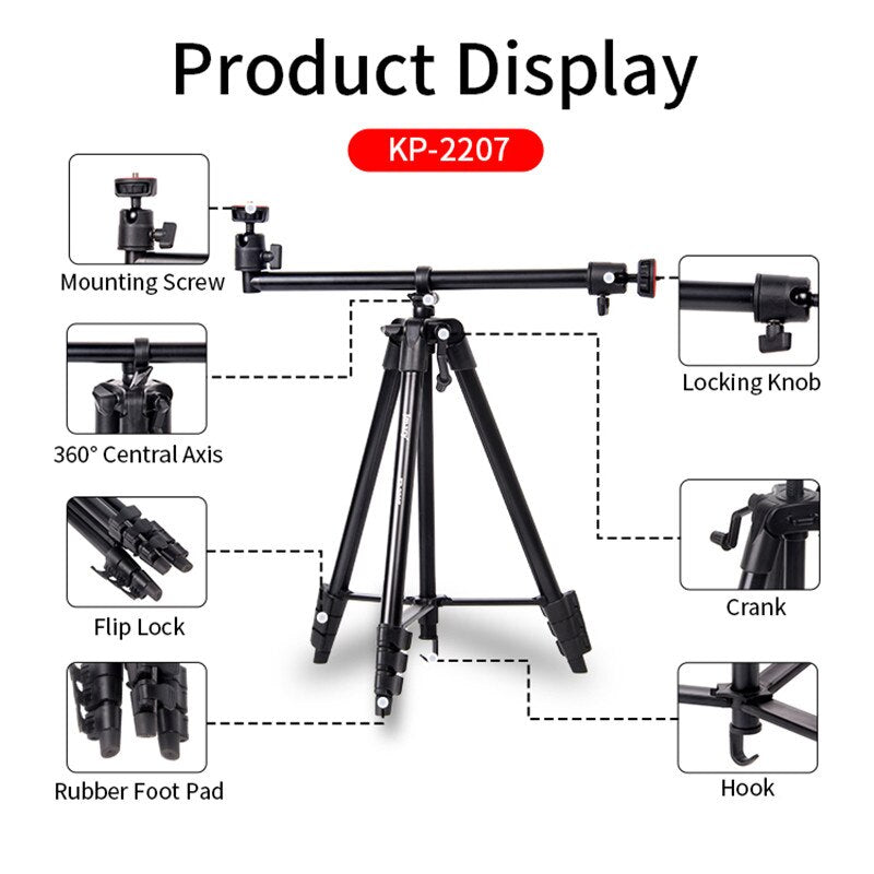 Jmary KP-2207 Overhead & Professional Vlogging 2-in-1 Tripod