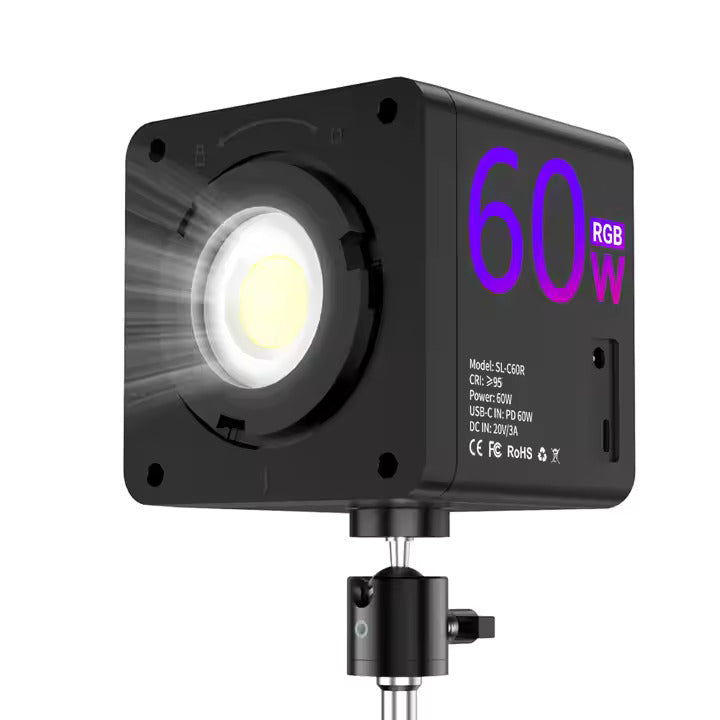 MAMEN C60 60W RGB Continuous LED Light – Professional RGB Studio Light for Photography & Video