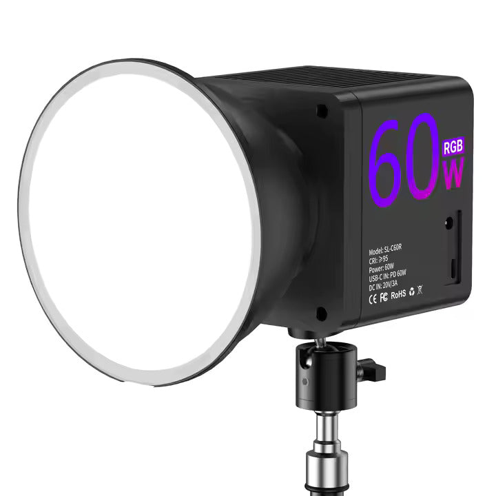 MAMEN C60 60W RGB Continuous LED Light – Professional RGB Studio Light for Photography & Video