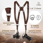 C Coiro Dual Camera Harness Leather Strap for DSLR & Mirrorless Cameras