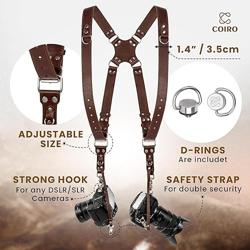 C Coiro Dual Camera Harness Leather Strap for DSLR & Mirrorless Cameras