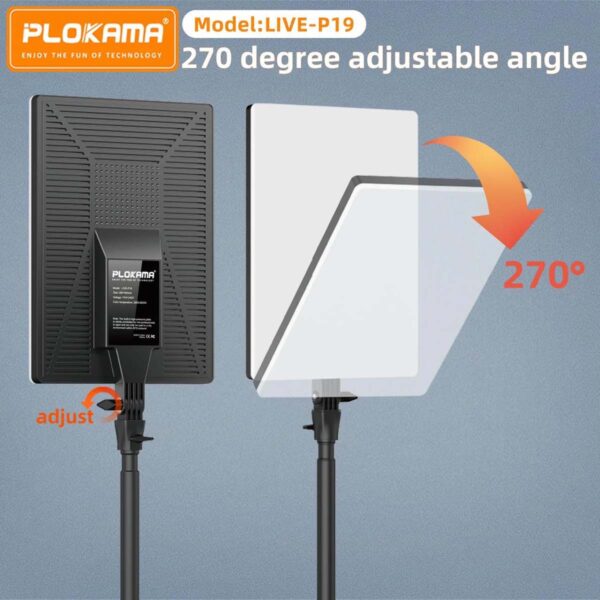 PLOKAMA LIVE-P24 Professional LED Fill Light Panel with Stand – Bi-Color Live Video & Photography Light
