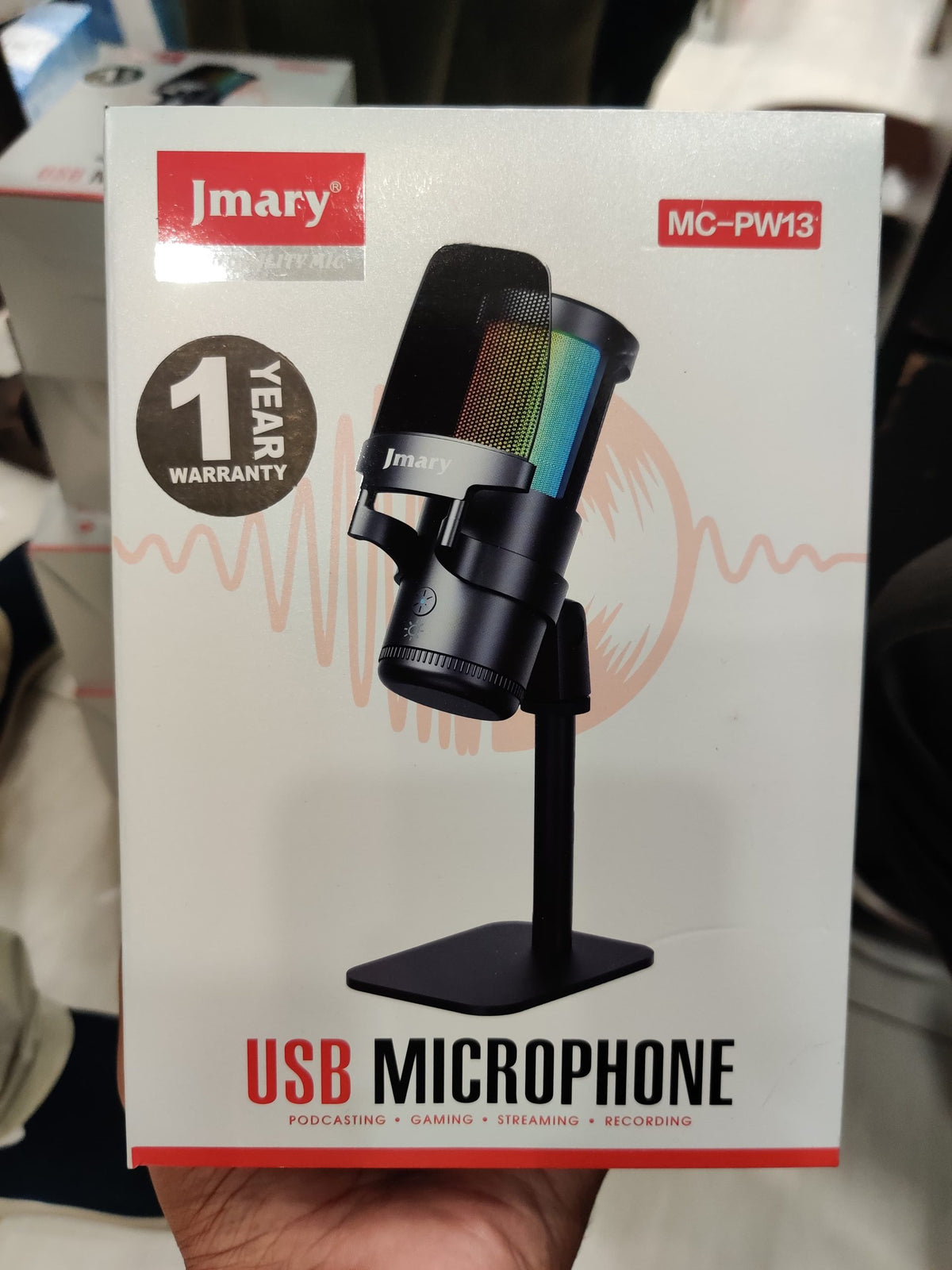 Jmary MC-PW13 RGB Plug & Play Desktop USB Microphone