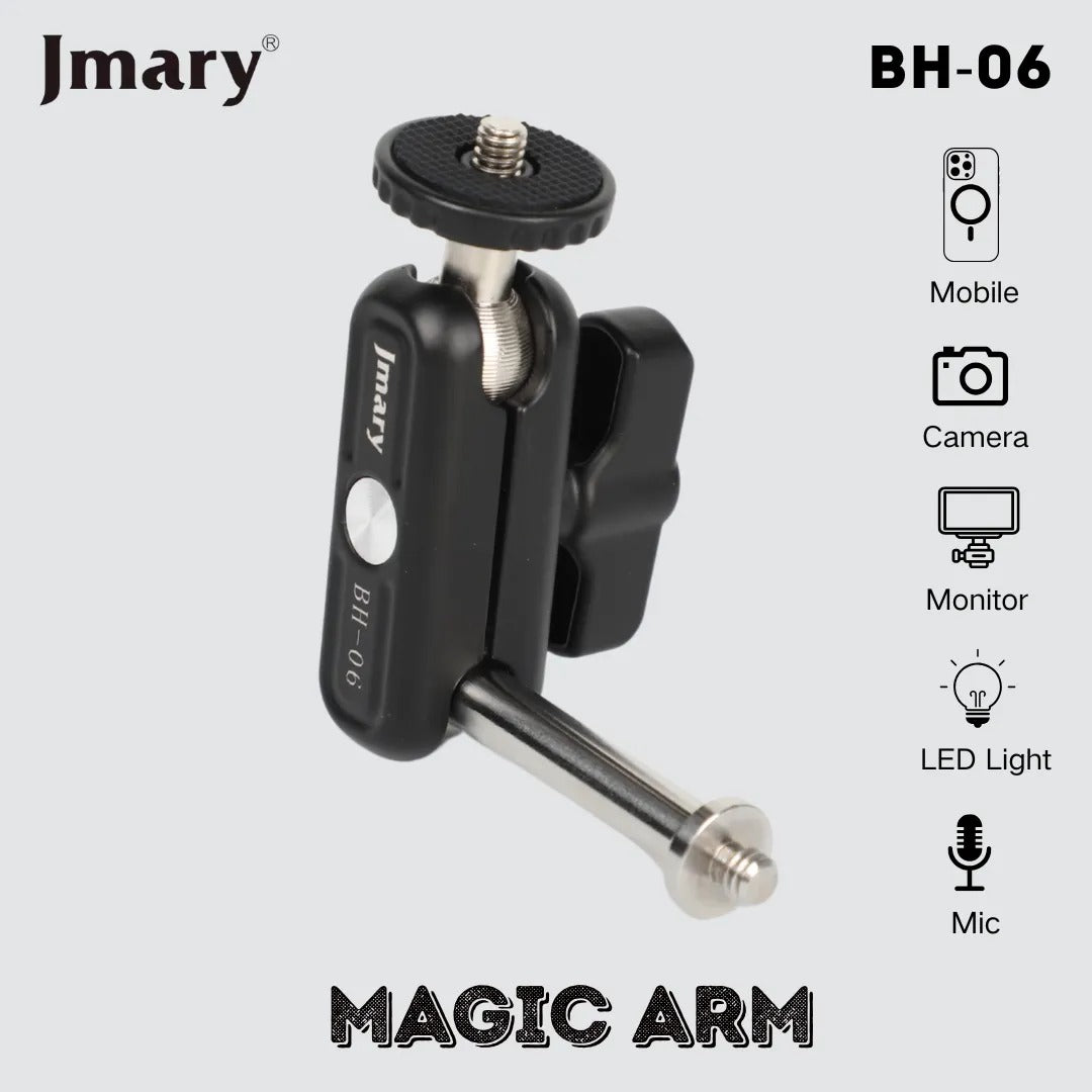 Jmary BH-06 Metal Magic Arm Mount with 1/4" Screw