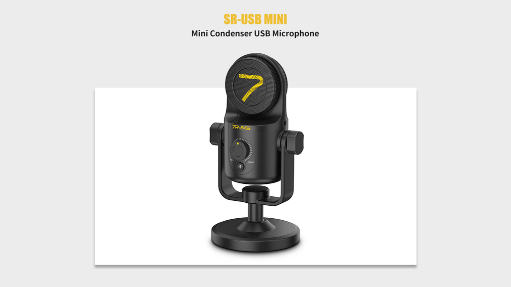 7RYMS SR-USB Mini Condenser USB Microphone – Compact USB Mic for Podcasting, Streaming & Content Creation