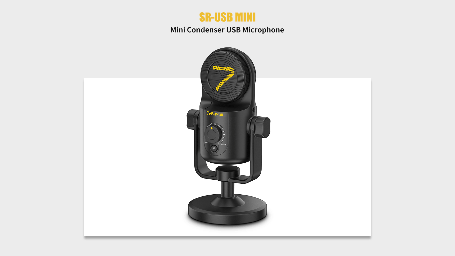 7RYMS SR-USB Mini Condenser USB Microphone – Compact USB Mic for Podcasting, Streaming & Content Creation