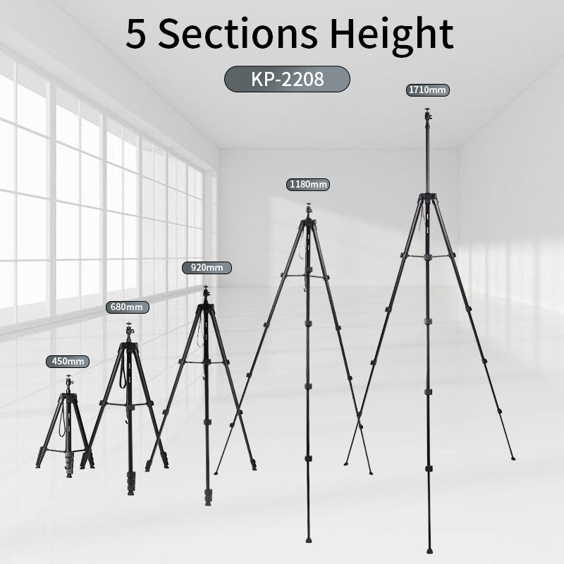 Jmary KP-2208 Multifunctional 1.7M Tripod & Monopod for Mobile, Ring Light & Camera