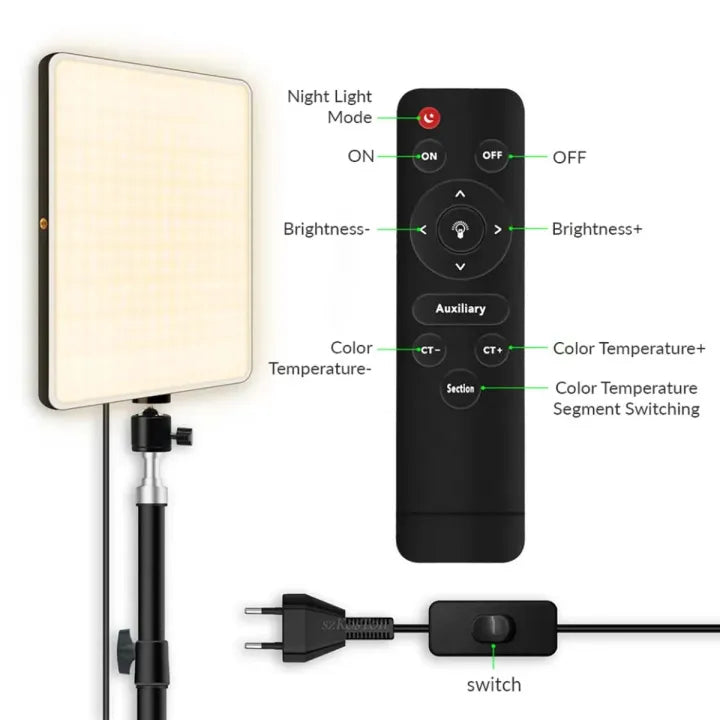 PLOKAMA LIVE-P11 LED Professional Photography Fill Light – Bi-Color Panel with Remote Control