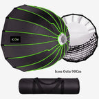 ICON 90cm Foldable Octabox with Honeycomb Grid – Bowens Mount Studio Light Modifier