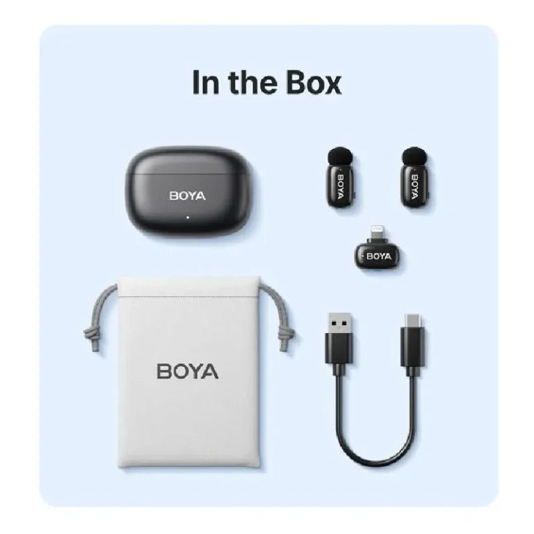 BOYA BY-V10 Ultracompact 2.4GHz Wireless Microphone System – Separate Noise Reduction Button (2 Year Warranty)